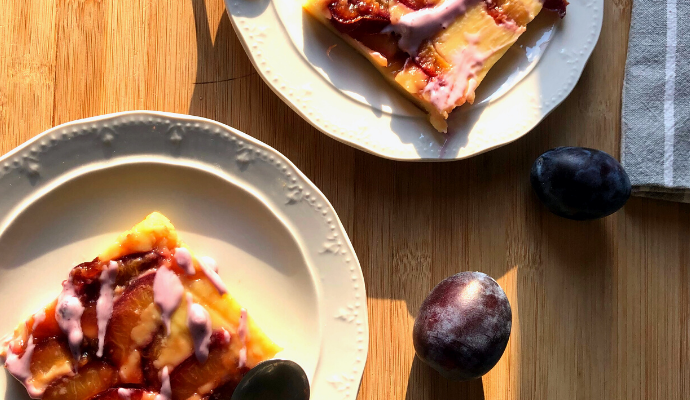 Clafoutis alle prugne (senza alcol)