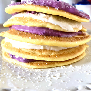 pancake cocco mirtilli senza glutine senza lattosio